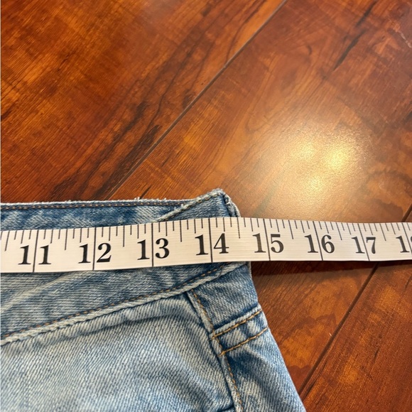 GRLFRND Revolve Kiara Tripped Up Ankle distress knee Cut blue Jeans size 28 - Picture 15 of 16